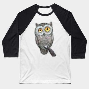 An oil painting of a funny owl Baseball T-Shirt